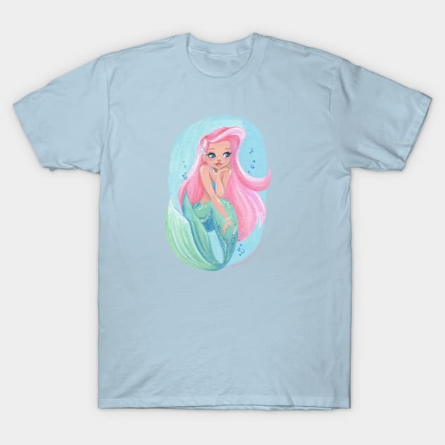 Cotton Candy Mermaid T-Shirt by GenevieveKay